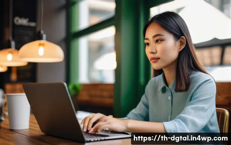 디지털 노마드 생활에서의 시간 관리 전략 - **A Focused Digital Nomad in a Modern Bangkok Cafe**
    A vibrant, medium shot of a young Thai woma...