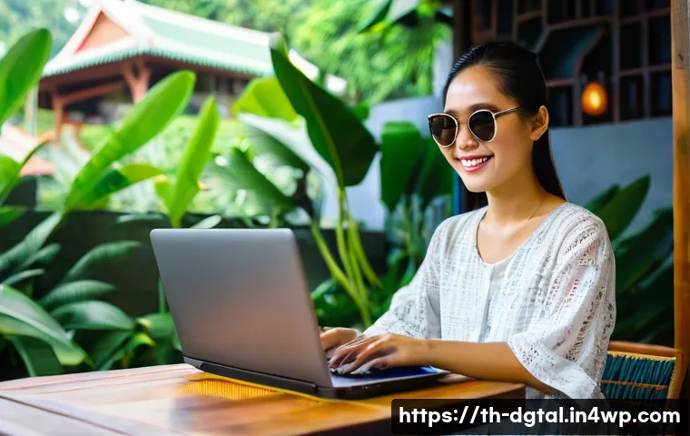 디지털 노마드의 장기 여행 계획 세우기 - **Prompt: Tranquil Morning Work Session in Chiang Mai Cafe**
A female Digital Nomad, approximate...
